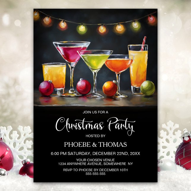 Cocktails Christmas Party Invitation (Creator Uploaded)