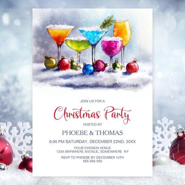 Cocktails Christmas Party Invitation (Creator Uploaded)