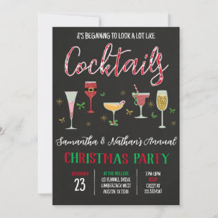 Cocktails Christmas Party Invitation