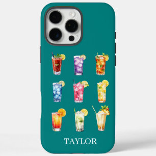 Cocktails Cocktails Cocktails Monogrammed iPhone 16 Pro Max Case