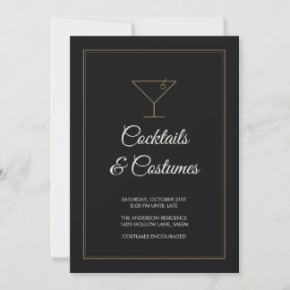 Cocktails & Costumes Adult Halloween Party Invitation