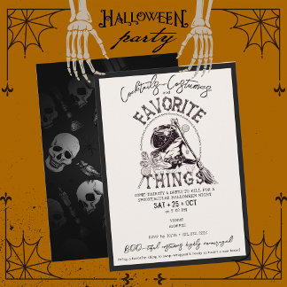 Cocktails Costumes Halloween Favourite Things Swap Invitation