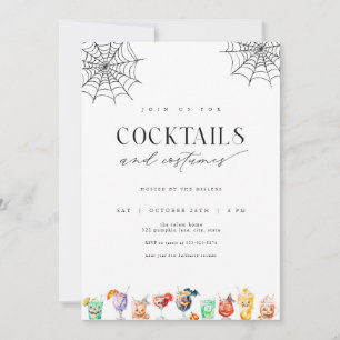 Cocktails & Costumes Halloween Party Invitation