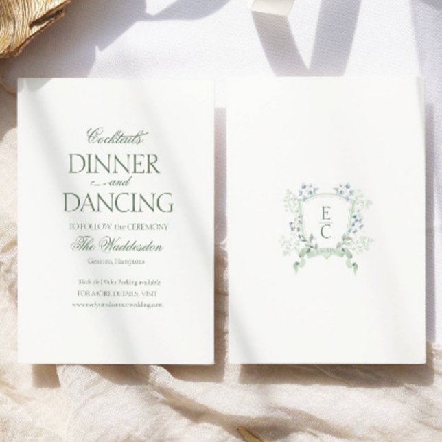 Cocktails dinner Dancing  Wedding Enclosure Card (Creator Uploaded)