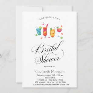 Cocktails Fruits Bridal Shower Invitation