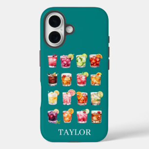 Cocktails Galore Monogrammed iPhone 16 Case