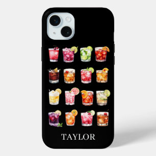 Cocktails Galore Monogrammed  iPhone 15 Mini Case