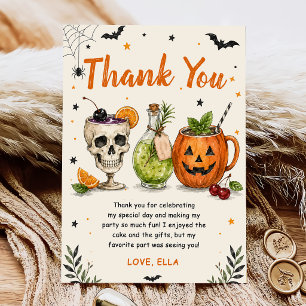 Cocktails Halloween Party Thank You Card