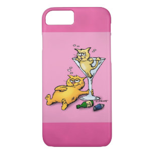 Cocktails & Kitten Pink Cartoon iPhone5 Case