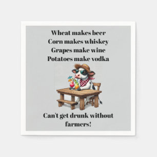 Cocktails on the farm - Funny cocktail napkins