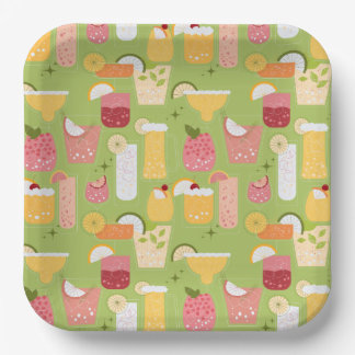 Cocktails Paper Plate