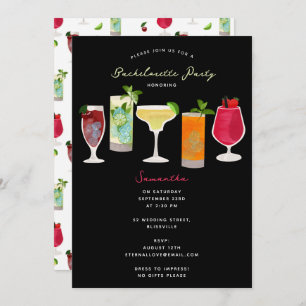 Cocktails Party Drinks Bachelorette Party Invitation