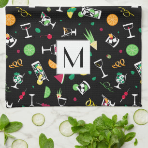 Cocktails Party Pattern Tea Towel