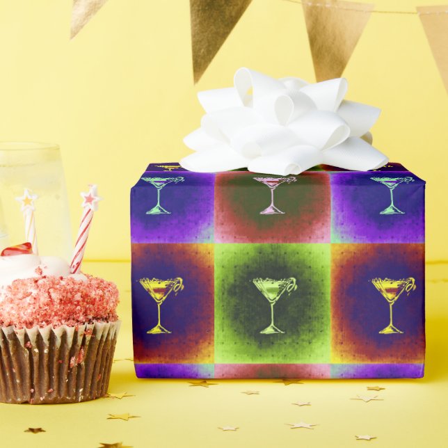 Cocktails Pop Art  Wrapping Paper (Birthday Party)