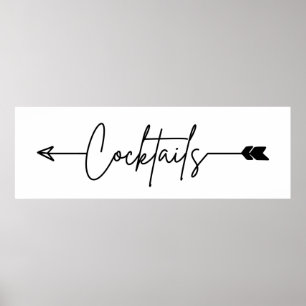 Cocktails sign direction Wedding sign