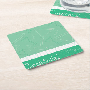 Cocktails! Square Paper Coaster