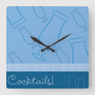 Cocktails! Square Wall Clock