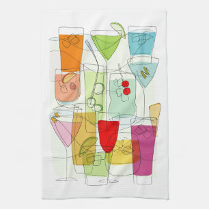 Cocktails tea towel