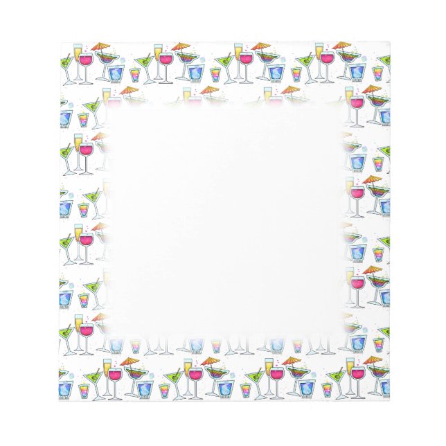 COCKTAILS UP GLASSES NOTEPAD (Front)
