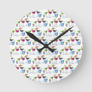 COCKTAILS UP WALL CLOCK