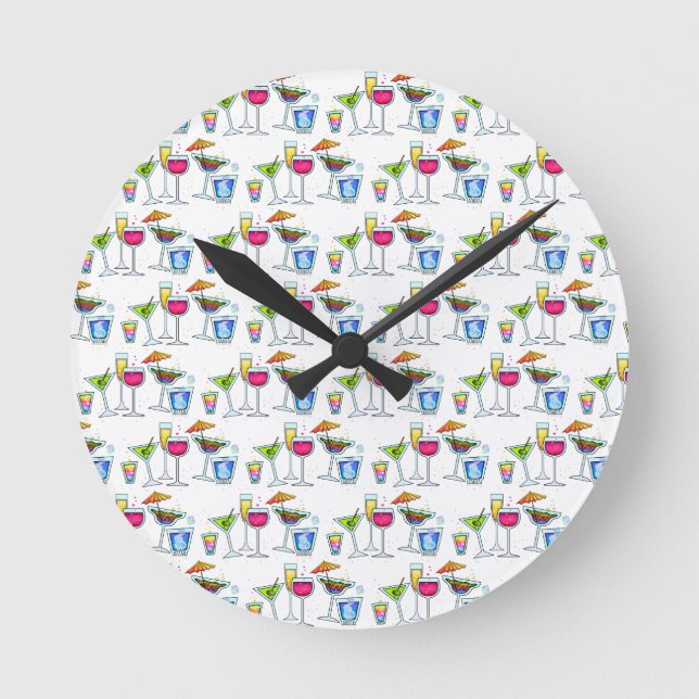 COCKTAILS UP WALL CLOCK (Front)