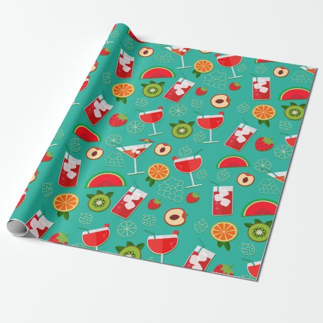 Cocktails Wrapping Paper (Unrolled)