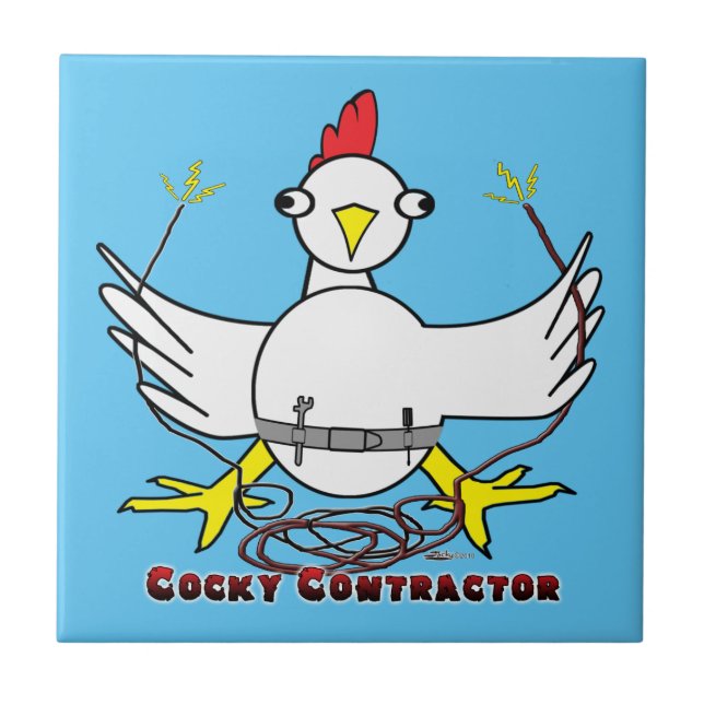 Cocky Contractor Ceramic Tile (Front)