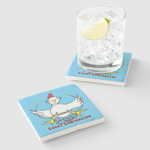 Cocky Contractor Stone Coaster
