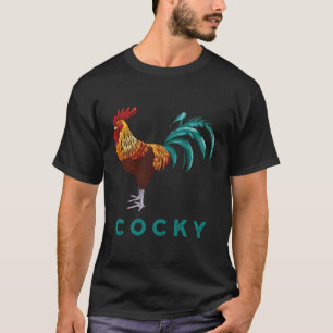 Cocky Funny Sarcastic Chicken Rooster Colour Graph T-Shirt