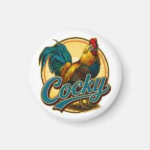 Cocky Rooster Vintage Farmhouse Magnet