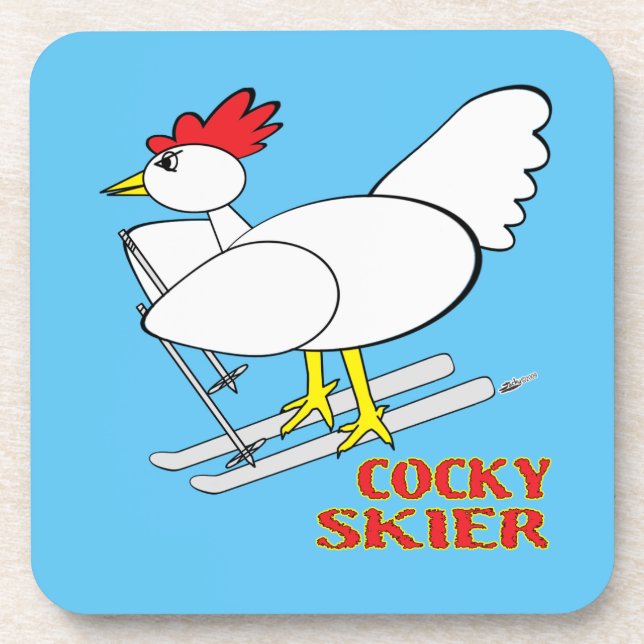 Cocky Skier Coaster (Front)