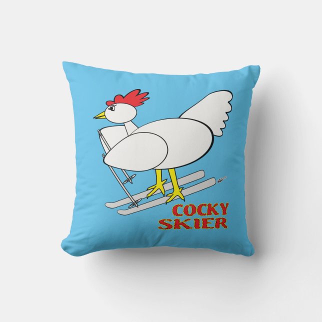 Cocky Skier Cushion (Front)