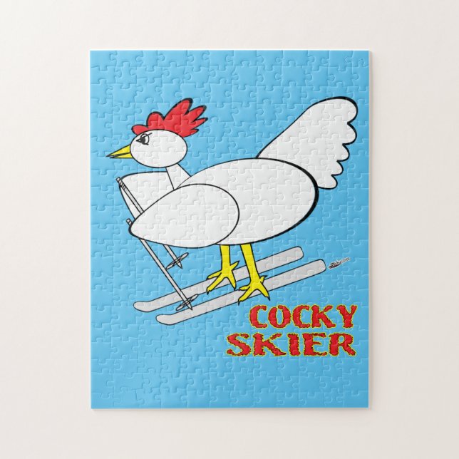 Cocky Skier Jigsaw Puzzle (Vertical)