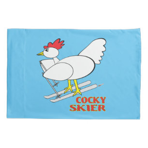 Cocky Skier Pillowcase