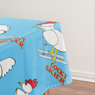 Cocky Skier Tablecloth