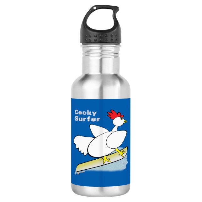 Cocky Surfer 532 Ml Water Bottle (Front)