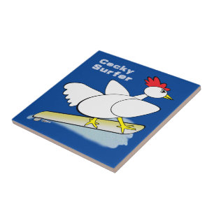 Cocky Surfer Ceramic Tile