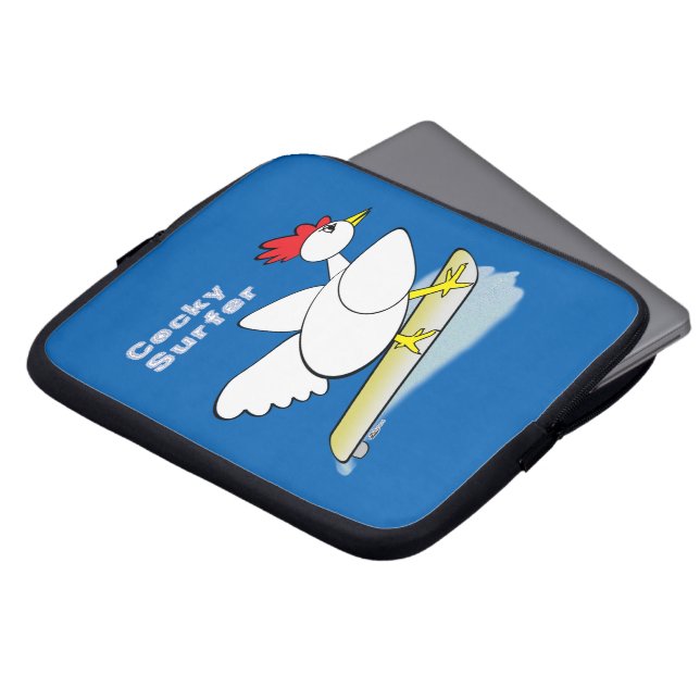 Cocky Surfer Laptop Sleeve (Front Top)
