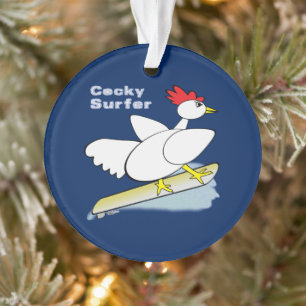 Cocky Surfer Ornament