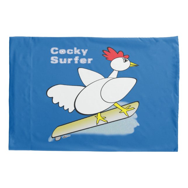 Cocky Surfer Pillowcase (Back)