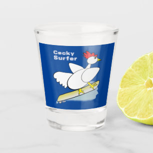 Cocky Surfer Shot Glass