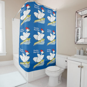 Cocky Surfer Shower Curtain