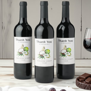 Cocnut lime Thank You Wedding Favour Bag Wine Label
