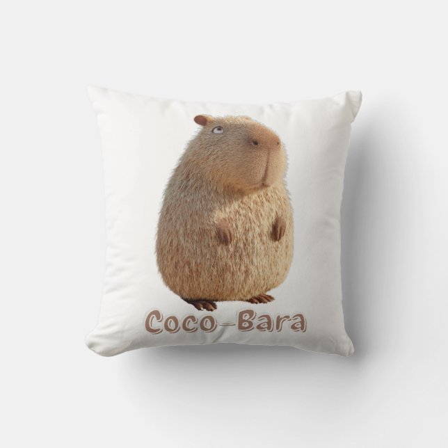 Coco-Bara Vibes. Capybara Core: Coconut Couture  Cushion (Front)