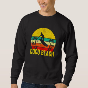 Coco Beach Florida Retro Vintage Surfer Sunset Vac Sweatshirt