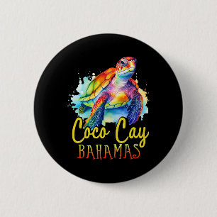 Coco Cay Bahamas Colourful Sea Turtle Family Vacat 6 Cm Round Badge