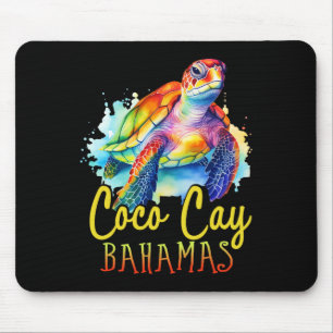 Coco Cay Bahamas Colourful Sea Turtle Family Vacat Mouse Pad