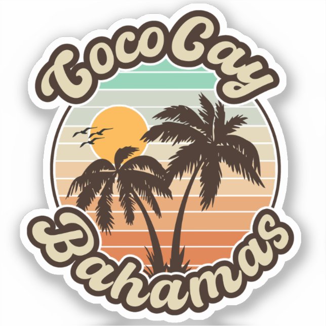 Coco Cay Bahamas Retro Sunset Souvenirs 60s (Front)