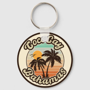 Coco Cay Bahamas Retro Sunset Souvenirs 60s Key Ring