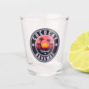 Coco Cay Bahamas Retro Sunset Souvenirs 60s Shot Glass